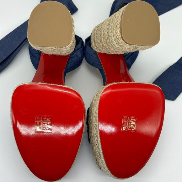 Christian Louboutin MARIZA DU DESERT Platform Heels Espadrille Sandal Shoes - Picture 12 of 13